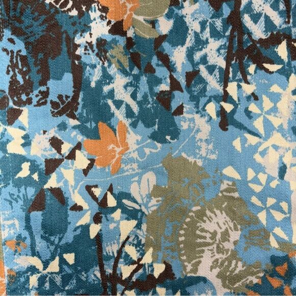 Christopher & Banks Button Front Stretch Printed Denim Jacket Shacket Big Shirt - Picture 6 of 7